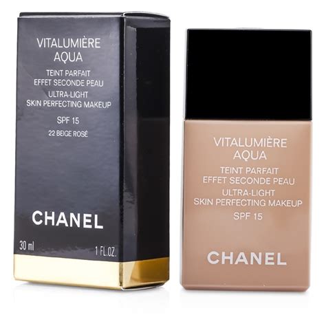 chanel vitalumiere aqua skin perfecting makeup beige rose 52|Chanel vitalumière aqua foundation.